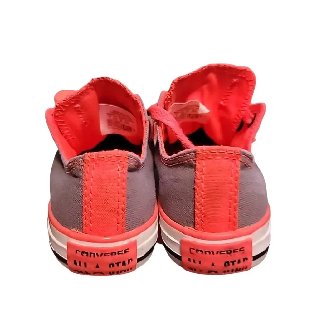 Converse Double Tongue Grey Orange Animal Print Junior Size 1